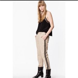 Zadig & Voltaire  Pants Pomelo Cotton Straight Leg Military Stripe Trous…
